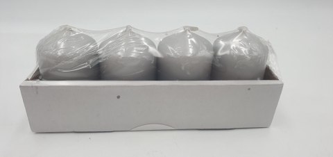 Świeca walec 40/60mm 4szt. JASNY SZARY | N23