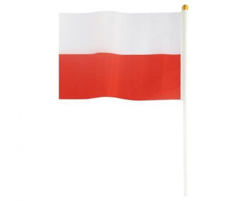 Flaga Polska 30x45cm z patyczkiem 60cm Chorągiewki 10szt. | YH-PF60