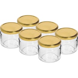 Słoik 330ml z złotą zakrętką fi 82/6 6szt.