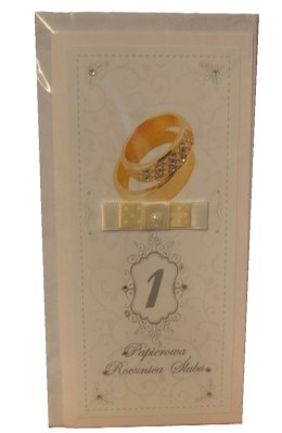 Karnet dł ROCZNICA ŚLUBU ''1'' PAPIEROWA 5428