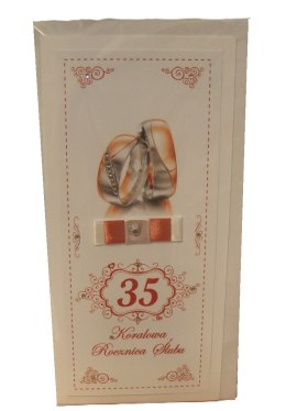 Karnet dł ROCZNICA ŚLUBU ''35'' KORALOWA