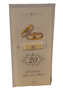 Karnet długi rocznica ŚLUBU ''20'' PORCELANOWA | 5423