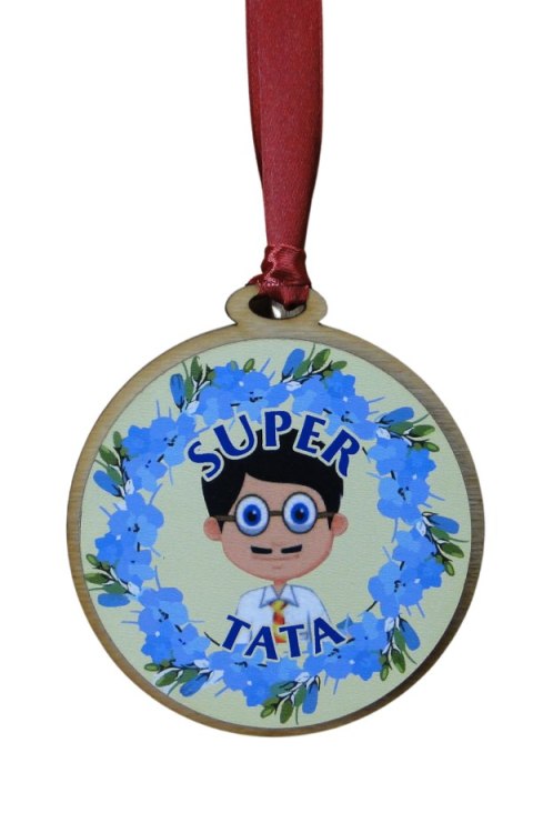 Medal drewniany Super Tata - P364W12