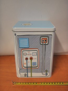Puszka metalowa do przechowywania tabletek do zmywarki HTLB7290 15x15x20