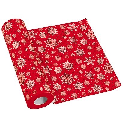 Bieżnik Airlaid 0,4x24m Snowflakes czerwony | 76-37