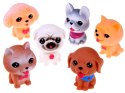 Zestaw figurki pieski gumowe 6 sztuk szczeniaczki ZA4629