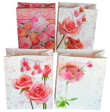 Torba papierowa 12szt. KWIATY 23x18 x 10 cm TOR-0954