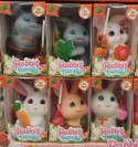 Zajączek gumowy piszczka + lizak z gumą do żucia RABBIT FAMILY+LOLLIPOP 12 szt.