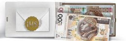 Banknotówka z życzeniami KOMUNIA ŚW NIEBIESKA