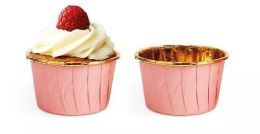 Papilotki kubeczki na mufinki RÓŻOWO ZŁOTE 50x40 mm / 50 szt