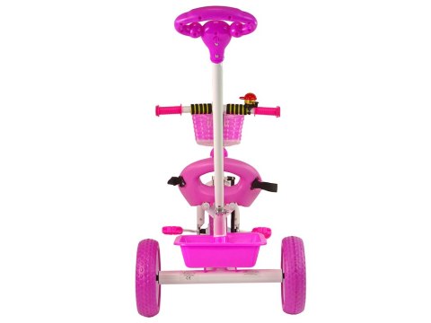 Rower trójkołowy PRO100 różowy koszyk koła EVA 15533