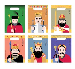 Torebki na prezenty KRÓLEWSKA IMPREZA 6szt.