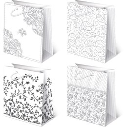 Torebki ozdobne10szt. XL AVANTGARDE set 4 Białe 30 x 36,5 x 13 cm
