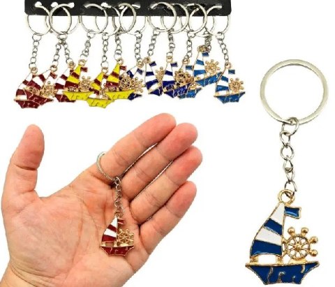 Brelok 12szt. ŁÓDKA METALOWA A-0752