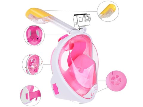 Pełna maska z rurką do nurkowania i snurkowania S/M SP0762 RO