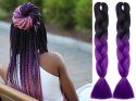 Włosy syntetyczne na warkoczyki ombre kolorowe fiolet