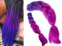 Włosy syntetyczne na warkoczyki ombre kolorowe fiolet