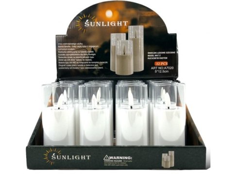 Świeczka led w obudowie z płomieniem - 12,5cm sla7020