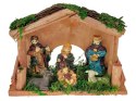 Szopka betlejemska drewniana oklejona mchem 15 x 10,5 x 6,5cm