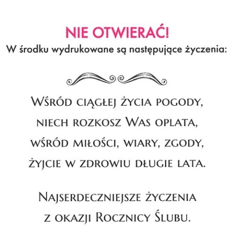 Karnet z okazji rocznicy ślubu z wymiennymi cyframi DL LUX CW NR 6