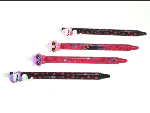 Długopis żelowy ścieralny z kotkiem 36szt.