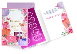 Karnet Urodziny wymienne cyfry, damskie DK-1224