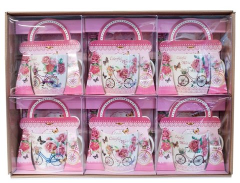 Kubek ceramiczny w ozdobnym opakowaniu - ROWER Z KWIATAMI