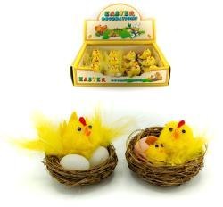 Kurczaki wielkanocne w gniazdkach 5,5 cm. 12 szt. WKZ-8246