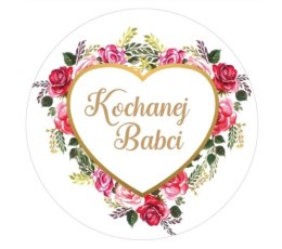 Naklejki Kochanej Babci średnica 55 mm - 12 szt
