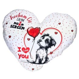 Poduszka serce 40 x 40 cm Kocham Cię całym moim sercem - 3349WAL2