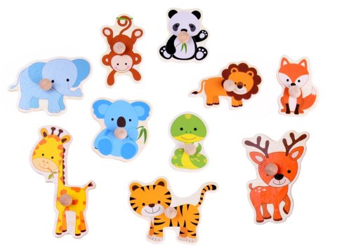 Puzzle drewniane zwierzaki układanka 10 el ZA4721