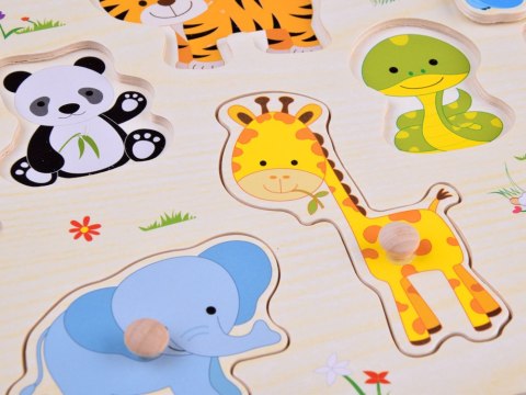 Puzzle drewniane zwierzaki układanka 10 el ZA4721