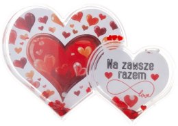 Ramka z brokatem podwójne serce 