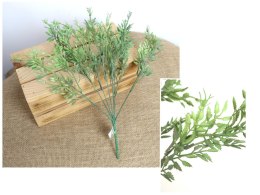 Gałązka 2szt drobne listki wys. 38 cm 7 łodyg ZIELONY bielony MD-069B