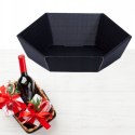 Kosz prezentowy kartonowy 10szt. 36 x 11 x 7cm 6-kątny CZARNY GM-KC-5