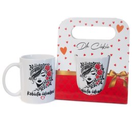 Kubek ceramiczny w ozdobnym opakowaniu z napisem 