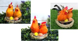 Kury w gniazdku Wielkanoc 14 x 11cm mix kolor SWA-18113