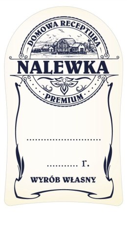 Naklejki na NALEWKI DOMOWA RECEPTURA PREMIUM 10szt. 55mm x 92mm