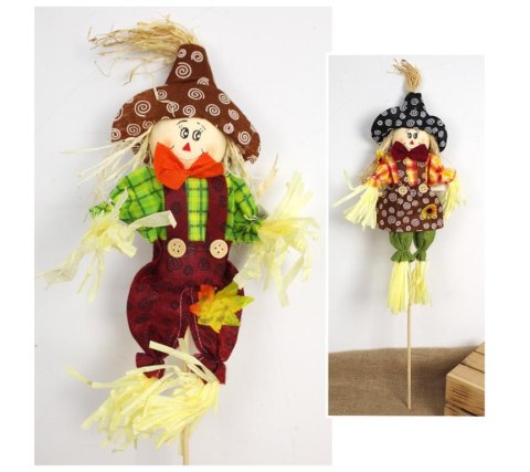 Ozdoba STRACH NA WRÓBLE materiałowy na piku 65 x 35 cm mix SN55483