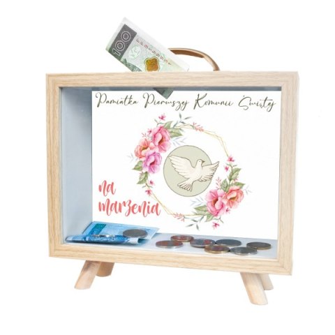 Skarbonka MDF "Pamiątka Pierwszej Komunii Świętej" - na marzenia