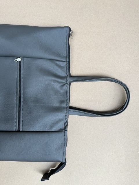 Torba 14,5cm z zamkiem i kieszonką 3.3 szary