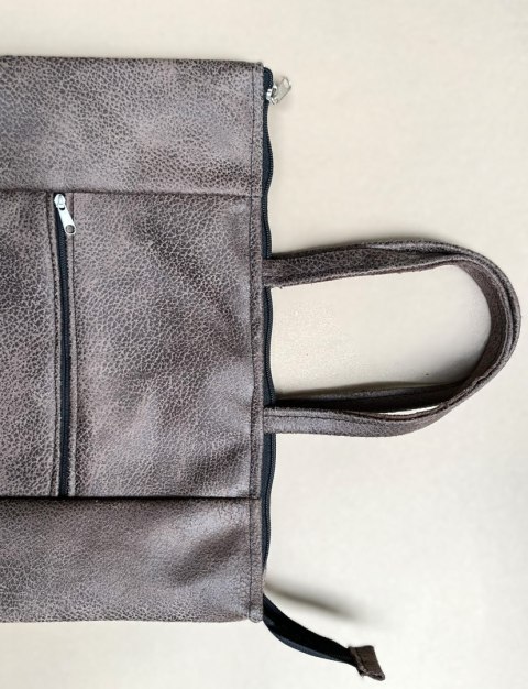 Torba brązowa 14,5cm z zamkiem i kieszonką 3.1