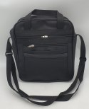Torba męska 27 x 30 z dwoma zamkami materiał czarna