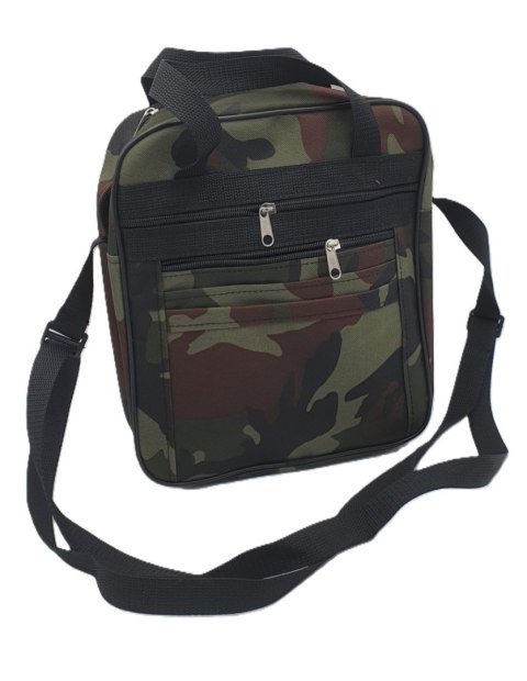 Torba męska 27 x 32cm z dwoma zamkami moro