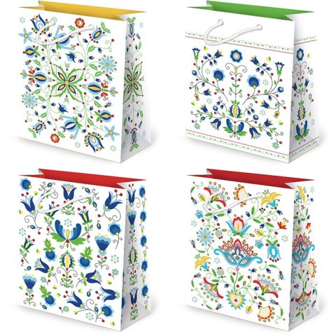 Torebki ozdobne 10szt. TD set 55 Kaszubskie Folklor Wymiary: 11,2 x 14 x 6,4 cm