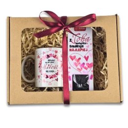 Zestaw KUBEK + HERBATA - dla zakochanych - Walentynki - Serca 3357-WAL5