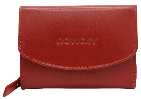 Zestaw prezentowy damski: skórzany portfel i brelok ROVICKY R-ZD-604-BG-4219 RED