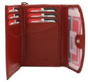 Zestaw prezentowy damski: skórzany portfel i brelok ROVICKY R-ZD-604-BG-4219 RED