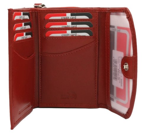 Zestaw prezentowy damski: skórzany portfel i brelok ROVICKY R-ZD-604-BG-4219 RED