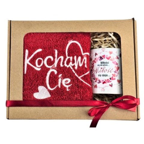 Zestaw ręcznik + kubek MIŁOŚCI SIĘ NIE PISZE....3328-WAL5